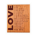 1 Corinthians 13 Love Is Patient Plaque – Handcrafted Engraved Cherry Wood Scripture Wall Art