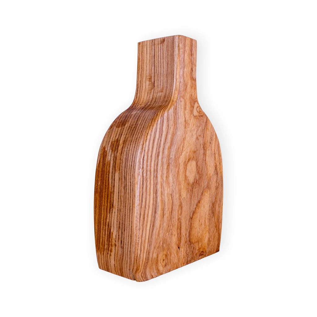Handcrafted Ash Wood Vase – Sculptural Dried Flower Décor