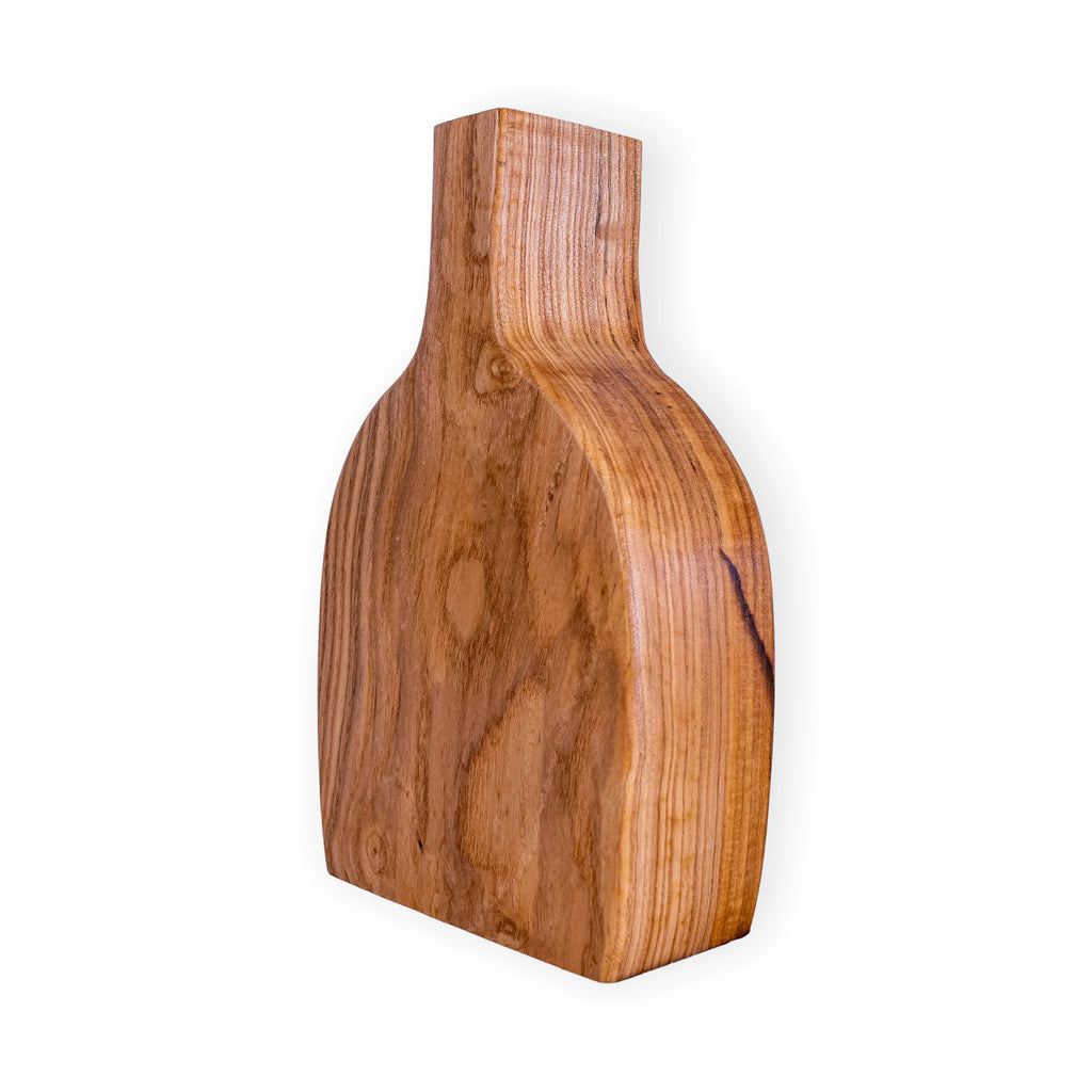 Handcrafted Ash Wood Vase – Sculptural Dried Flower Décor