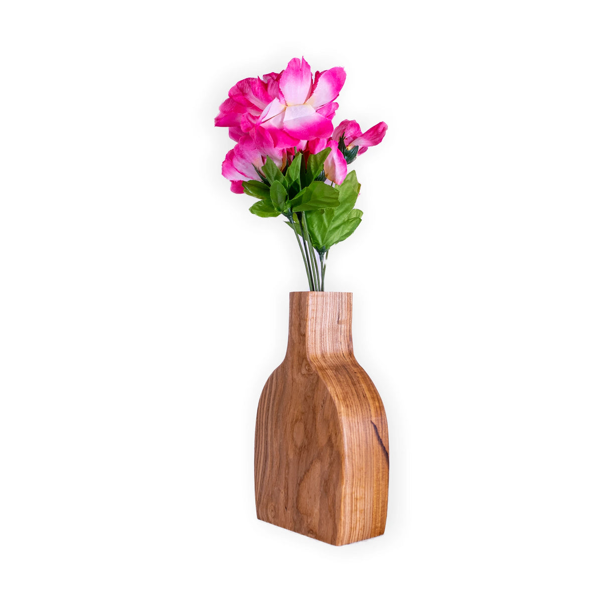 Handcrafted Ash Wood Vase – Sculptural Dried Flower Décor