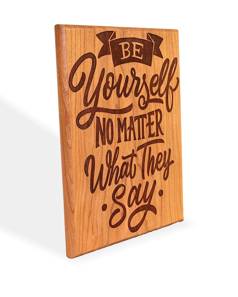 Be Yourself Wooden Sign – Inspirational Rustic Wall Décor