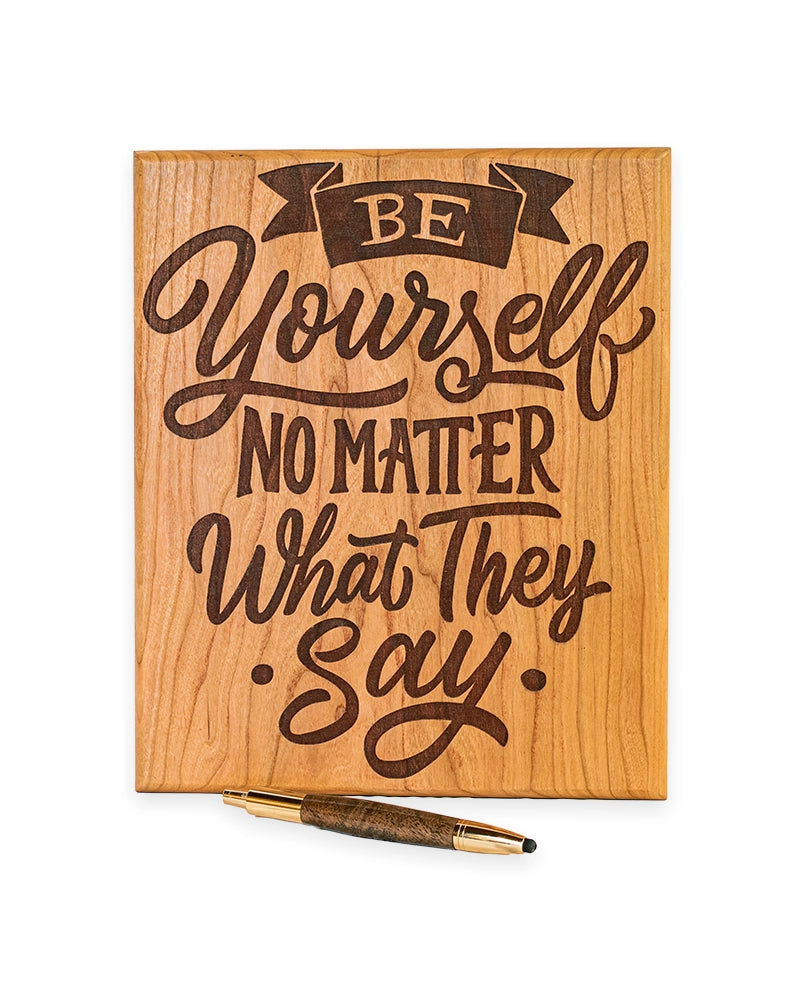 Be Yourself Wooden Sign – Inspirational Rustic Wall Décor