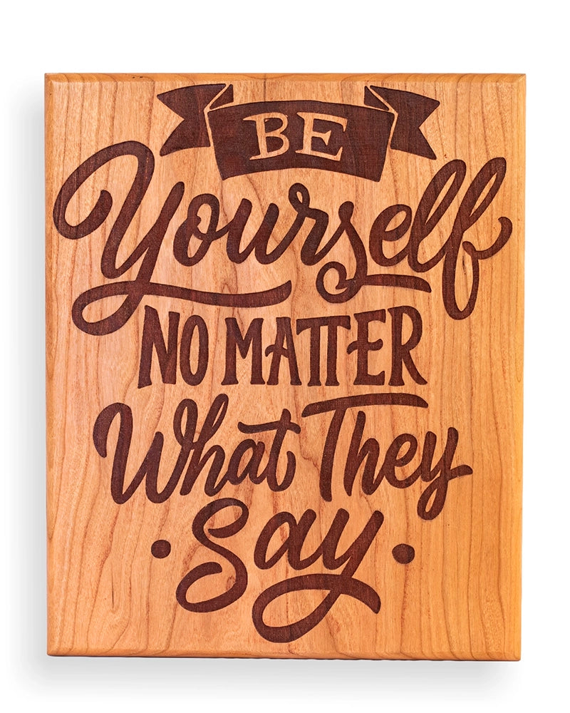 Be Yourself Wooden Sign – Inspirational Rustic Wall Décor