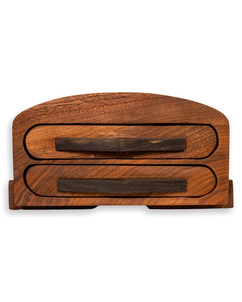 Two-Drawer Wooden Desk Organizer – Jewelry & Keepsake Box