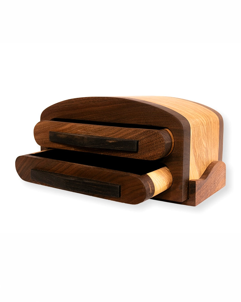 Two-Drawer Wooden Desk Organizer – Jewelry & Keepsake Box