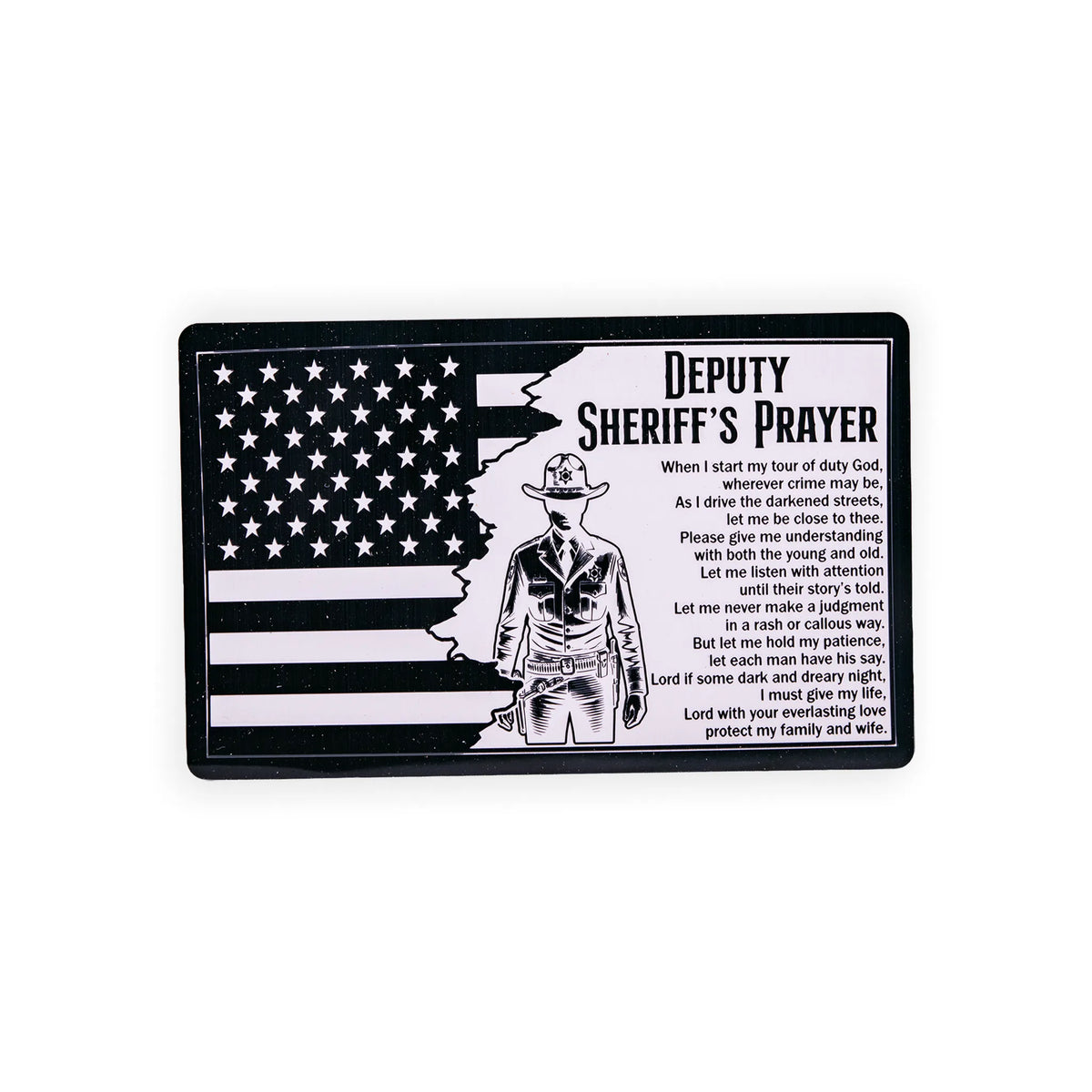 Deputy Sheriff’s Prayer Laser-Engraved Aluminum Wallet Card