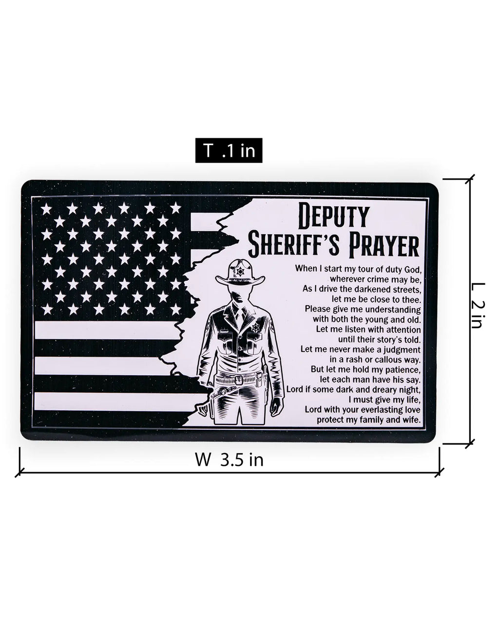 Deputy Sheriff’s Prayer Laser-Engraved Aluminum Wallet Card