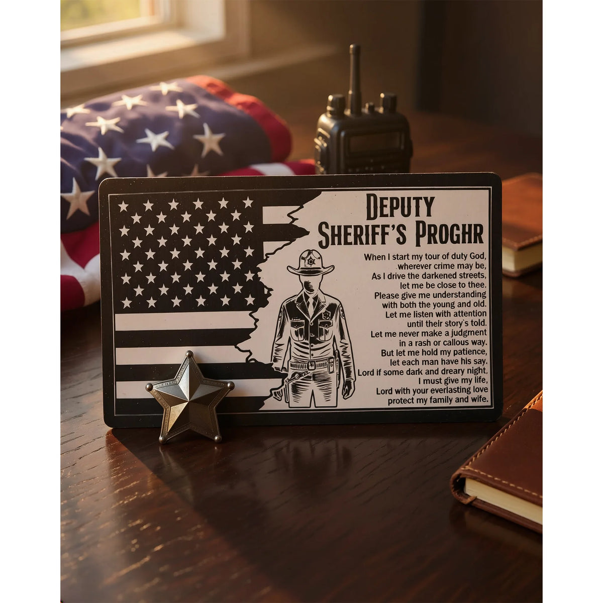 Deputy Sheriff’s Prayer Laser-Engraved Aluminum Wallet Card