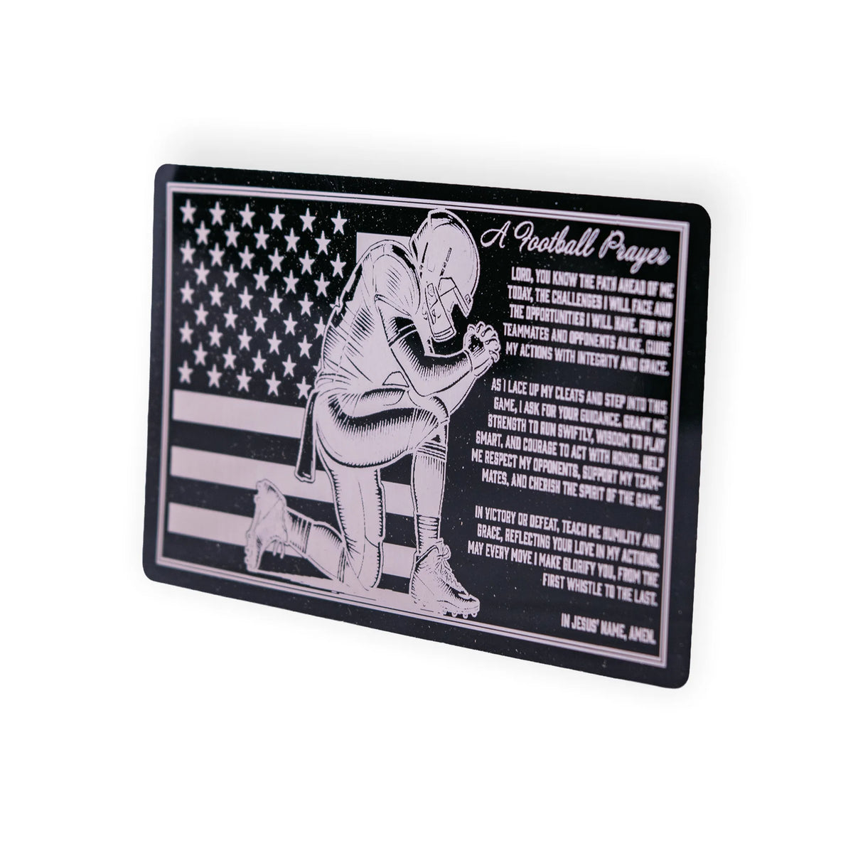 Football Prayer Laser-Engraved Aluminum Wallet Card