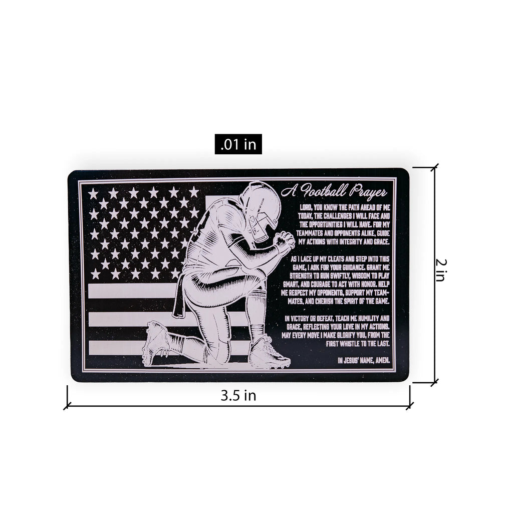 Football Prayer Laser-Engraved Aluminum Wallet Card