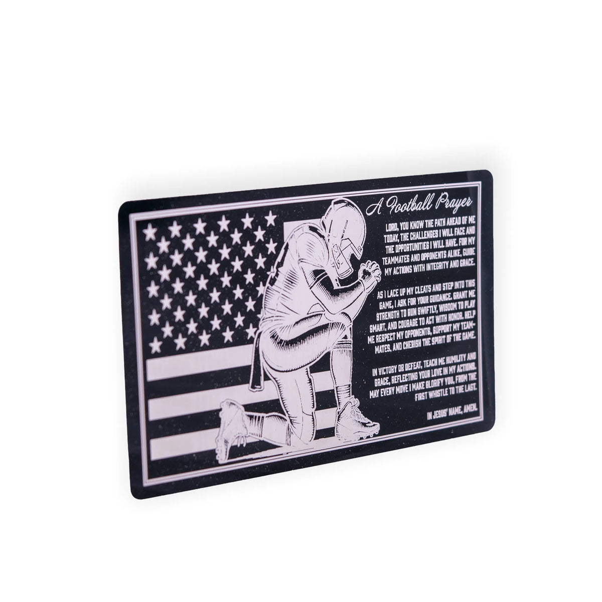 Football Prayer Laser-Engraved Aluminum Wallet Card