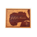 Handcrafted Gulf of America Map – Engraved Cherry Wood Wall Plaque