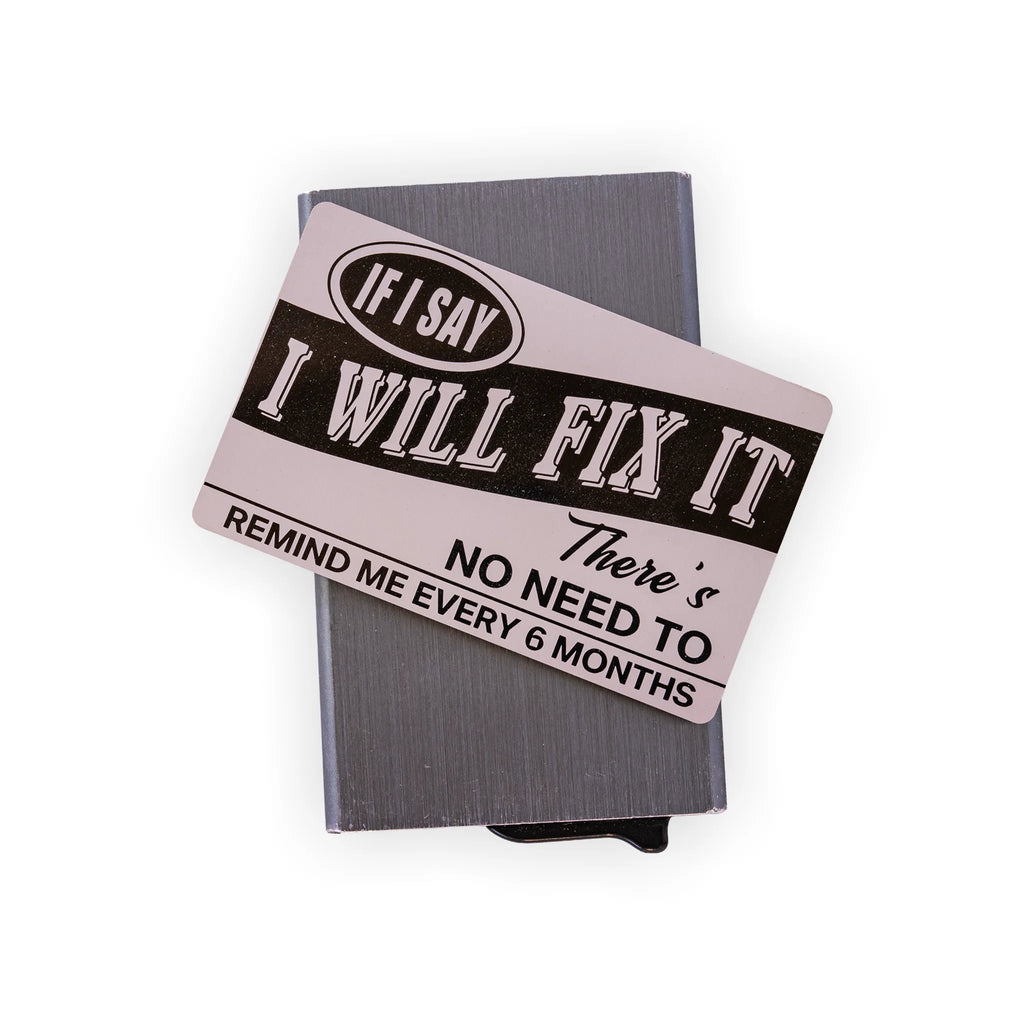 “I’ll Fix It” Funny Engraved Aluminum Wallet Card – Husband Gift