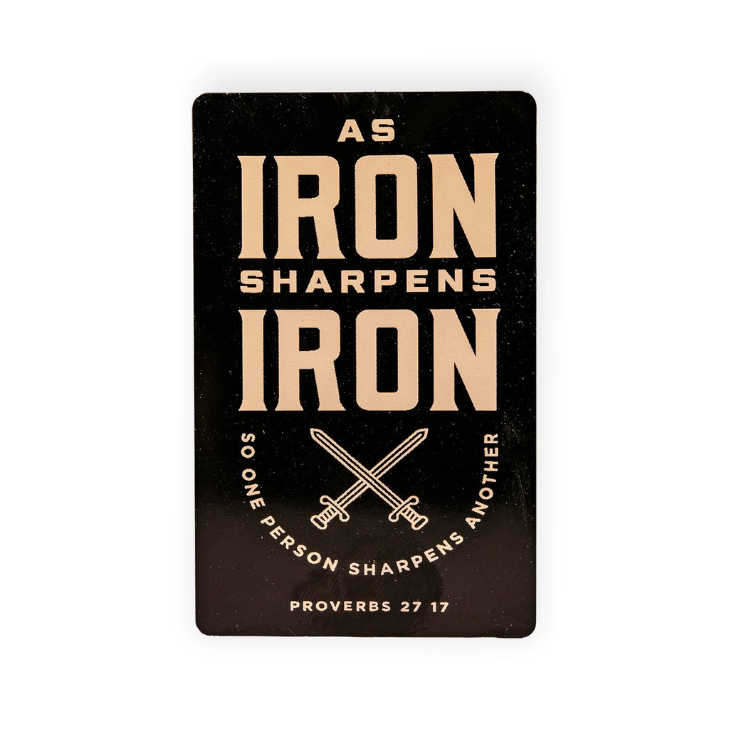 Iron Sharpens Iron Proverbs 27:17 Engraved Aluminum Wallet Card