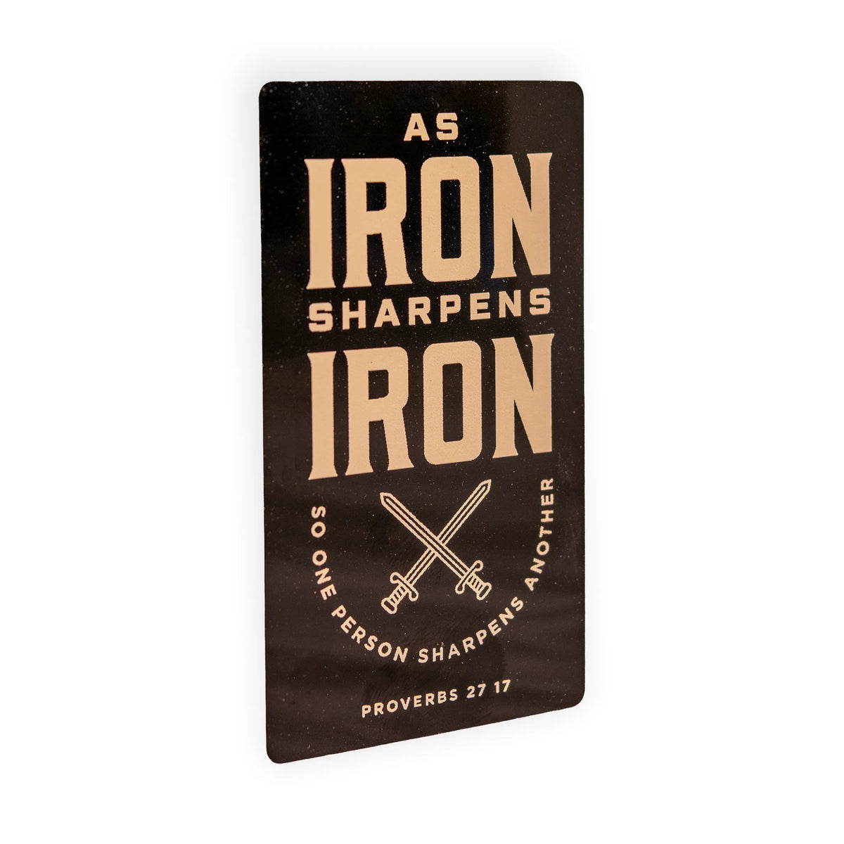 Iron Sharpens Iron Proverbs 27:17 Engraved Aluminum Wallet Card