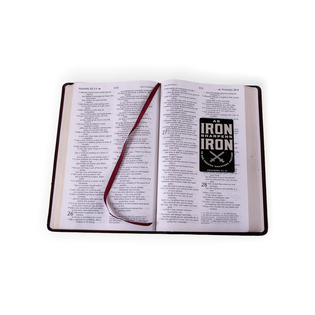 Iron Sharpens Iron Proverbs 27:17 Engraved Aluminum Wallet Card