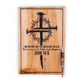 John 14:6 Christian Wall Art – Handcrafted Engraved Maple Cross Plaque