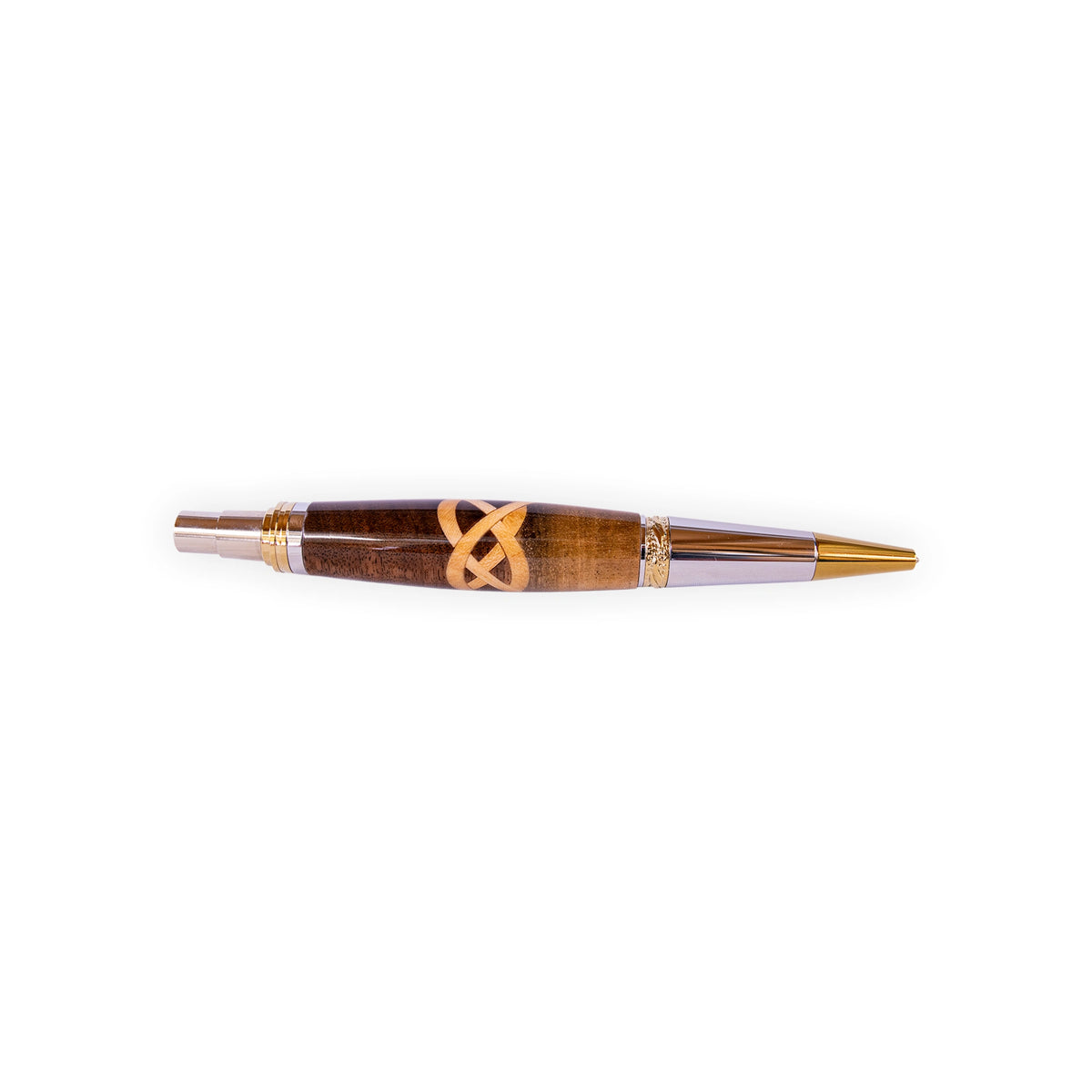 Majestic Handcrafted Walnut Celtic Knot Inlay Click Ballpoint Pen