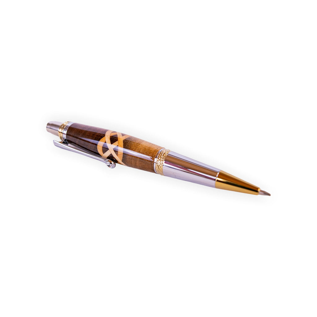 Majestic Handcrafted Walnut Celtic Knot Inlay Click Ballpoint Pen