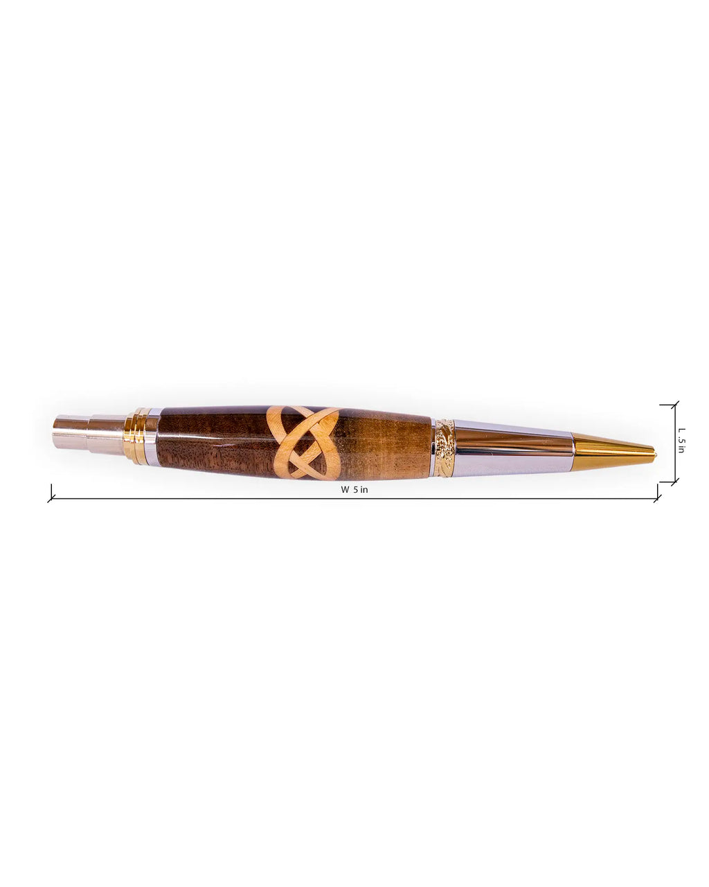 Majestic Handcrafted Walnut Celtic Knot Inlay Click Ballpoint Pen
