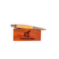 Handcrafted Figured Maple Click Ballpoint Pen with Gold-Tone Accents