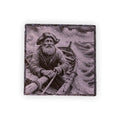 Old Man of the Sea Engraved Slate Coaster – Rustic Fisherman Nautical Art