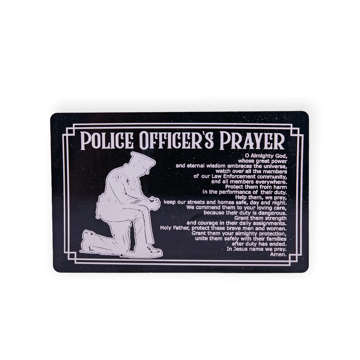 Police Officer’s Prayer Laser-Engraved Aluminum Wallet Card