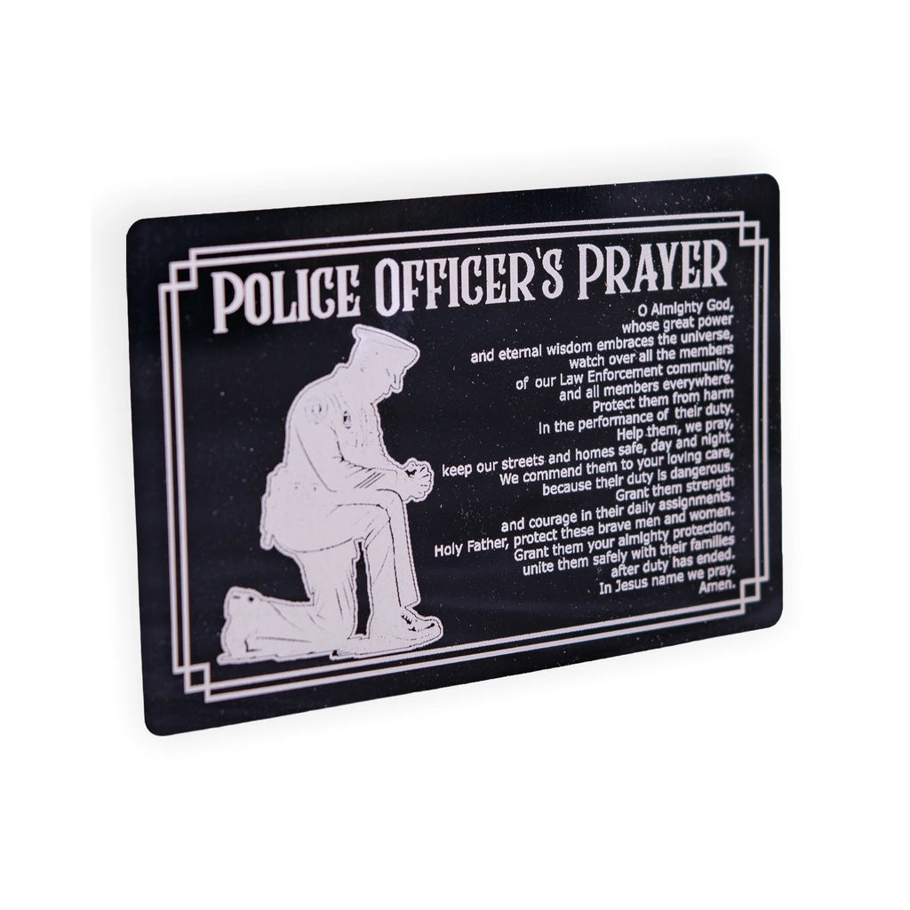 Police Officer’s Prayer Laser-Engraved Aluminum Wallet Card