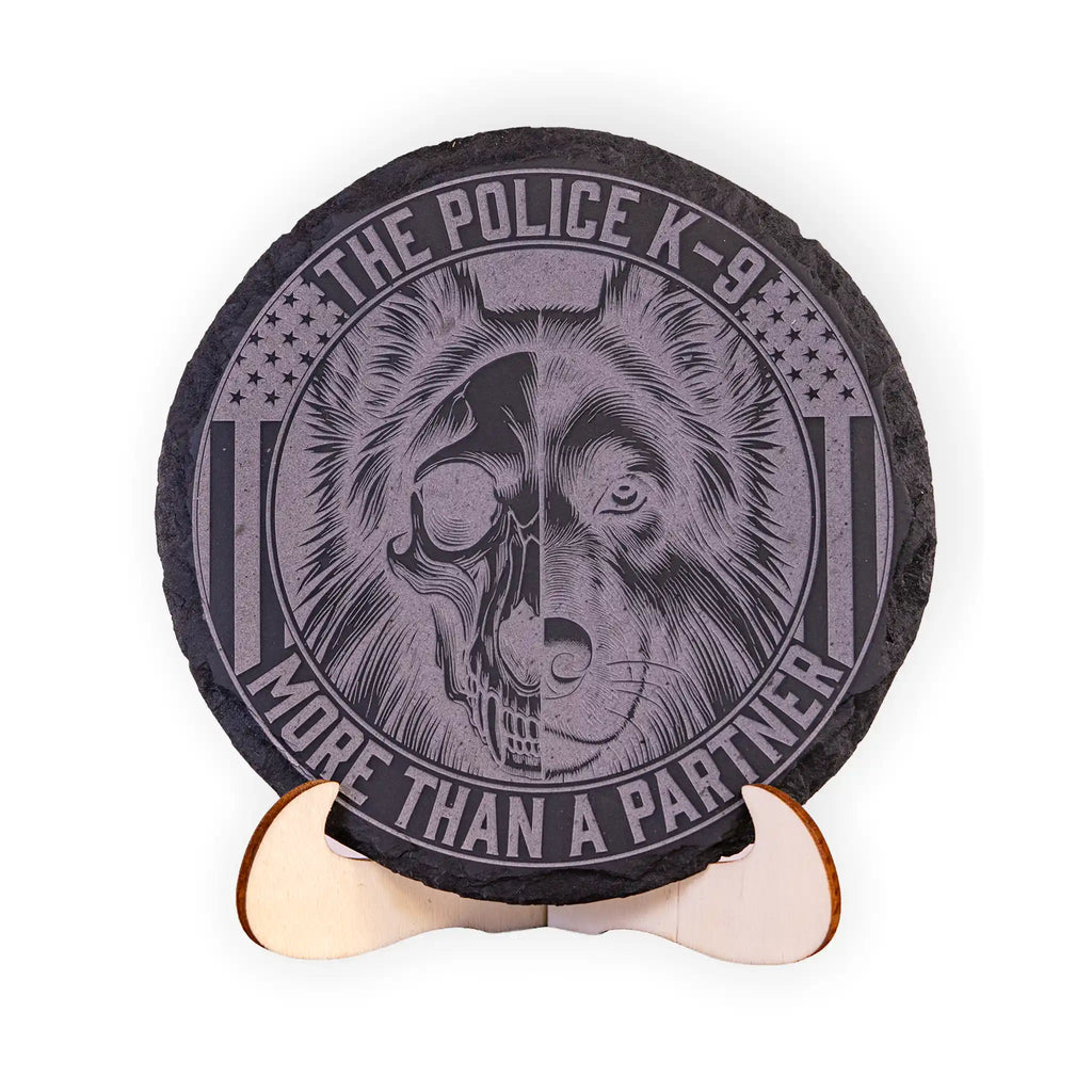 Police K-9 “More Than a Partner” Engraved Slate Coaster – Law Enforcement Gift