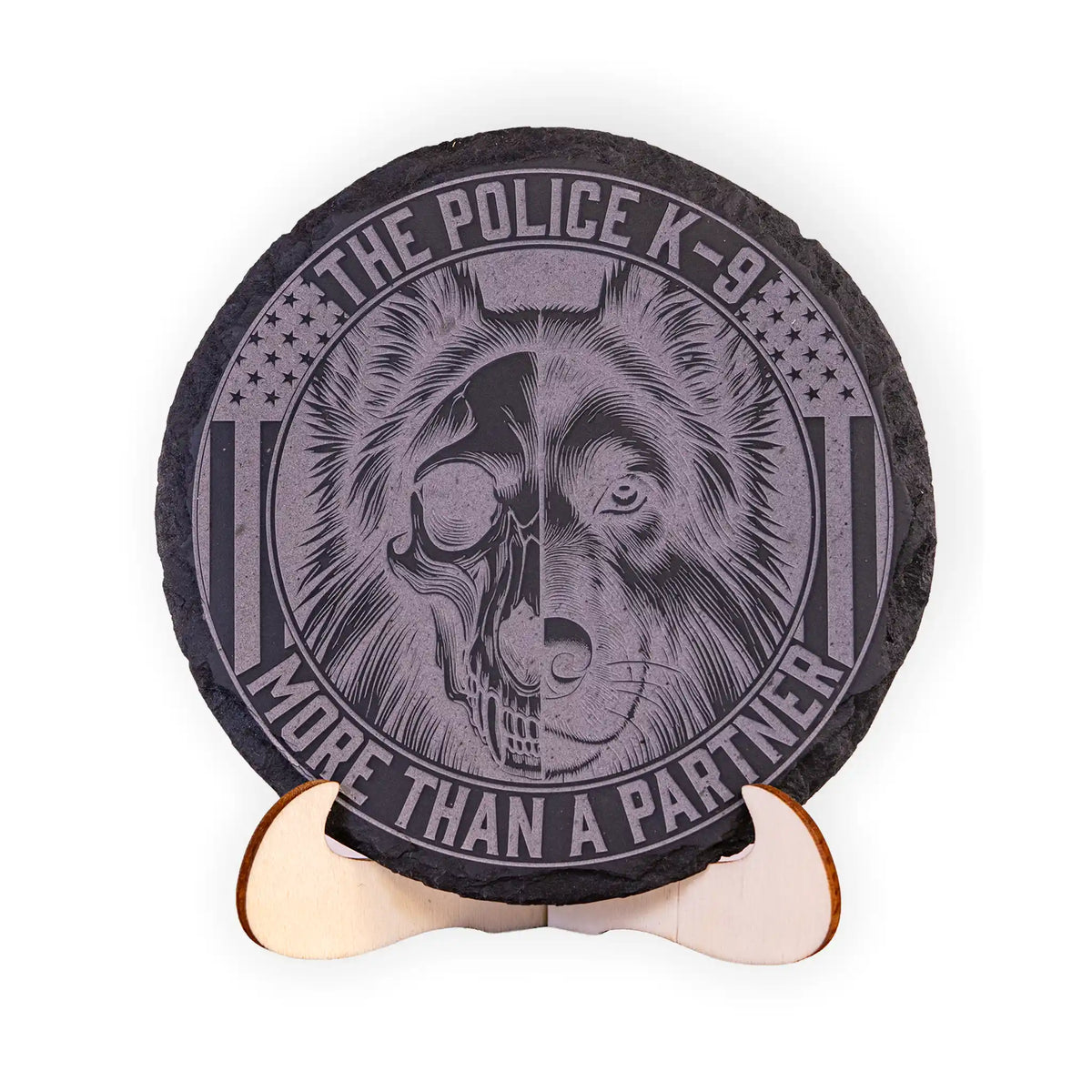 Police K-9 “More Than a Partner” Engraved Slate Coaster – Law Enforcement Gift