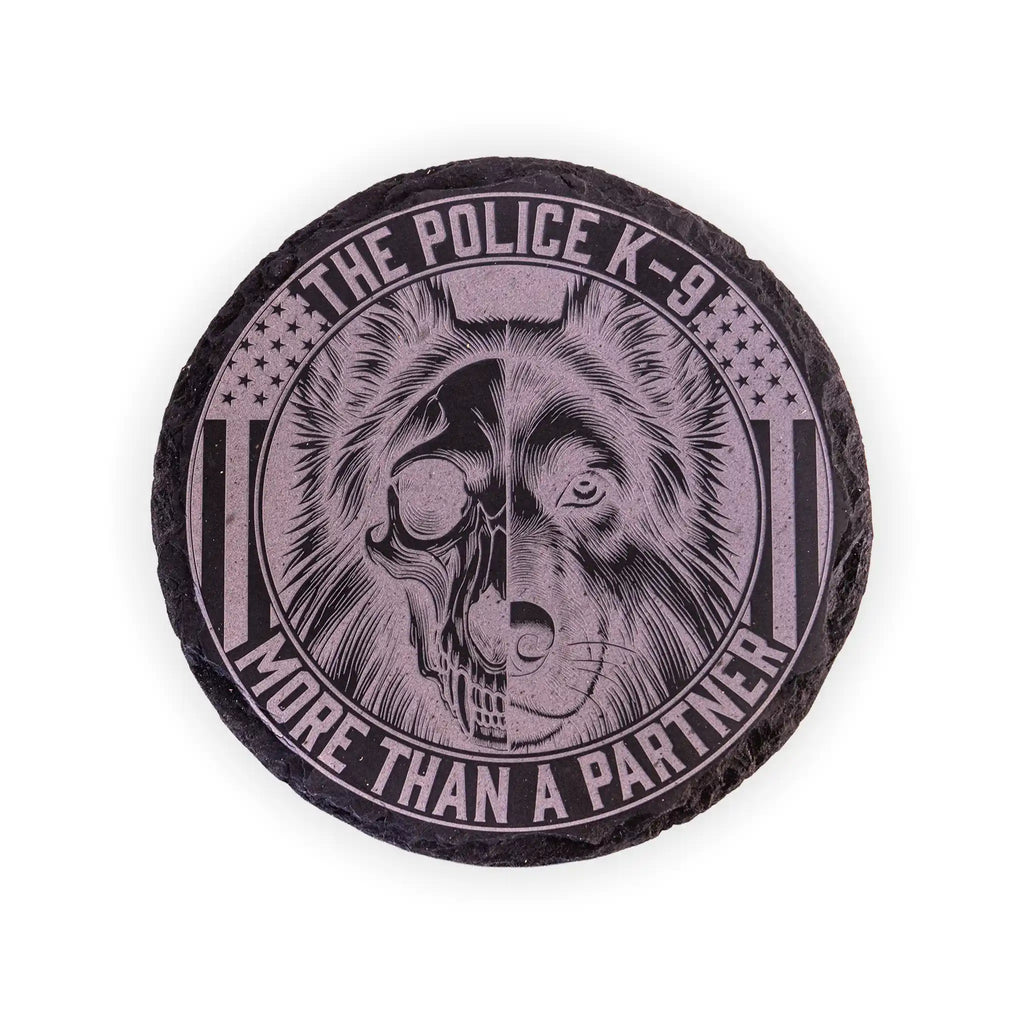 Police K-9 “More Than a Partner” Engraved Slate Coaster – Law Enforcement Gift
