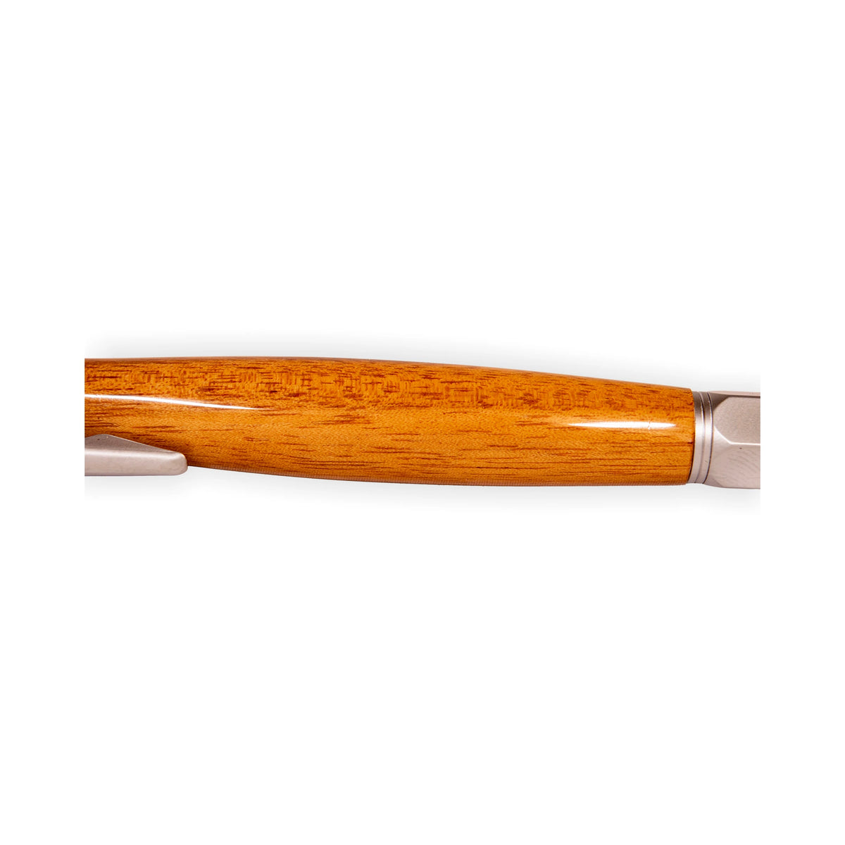 Handcrafted Light Wood Click Ballpoint Pen with Satin Silver Hardware