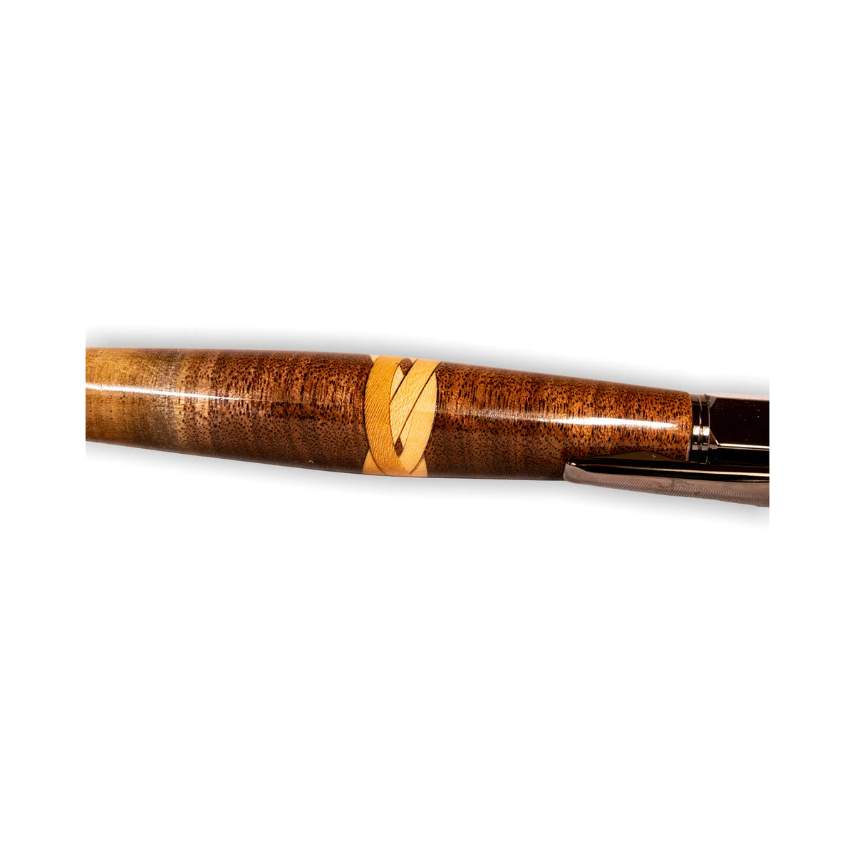 Handcrafted Walnut Celtic Knot Inlay Click Ballpoint Pen – Gunmetal