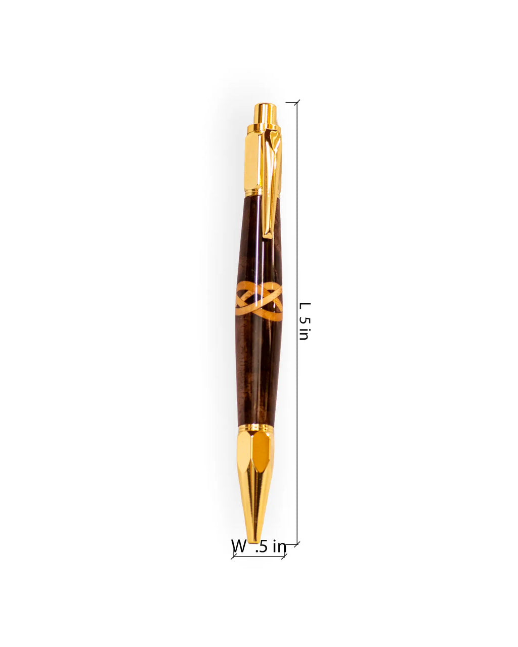 Handcrafted Walnut Celtic Knot Inlay Click Ballpoint Pen