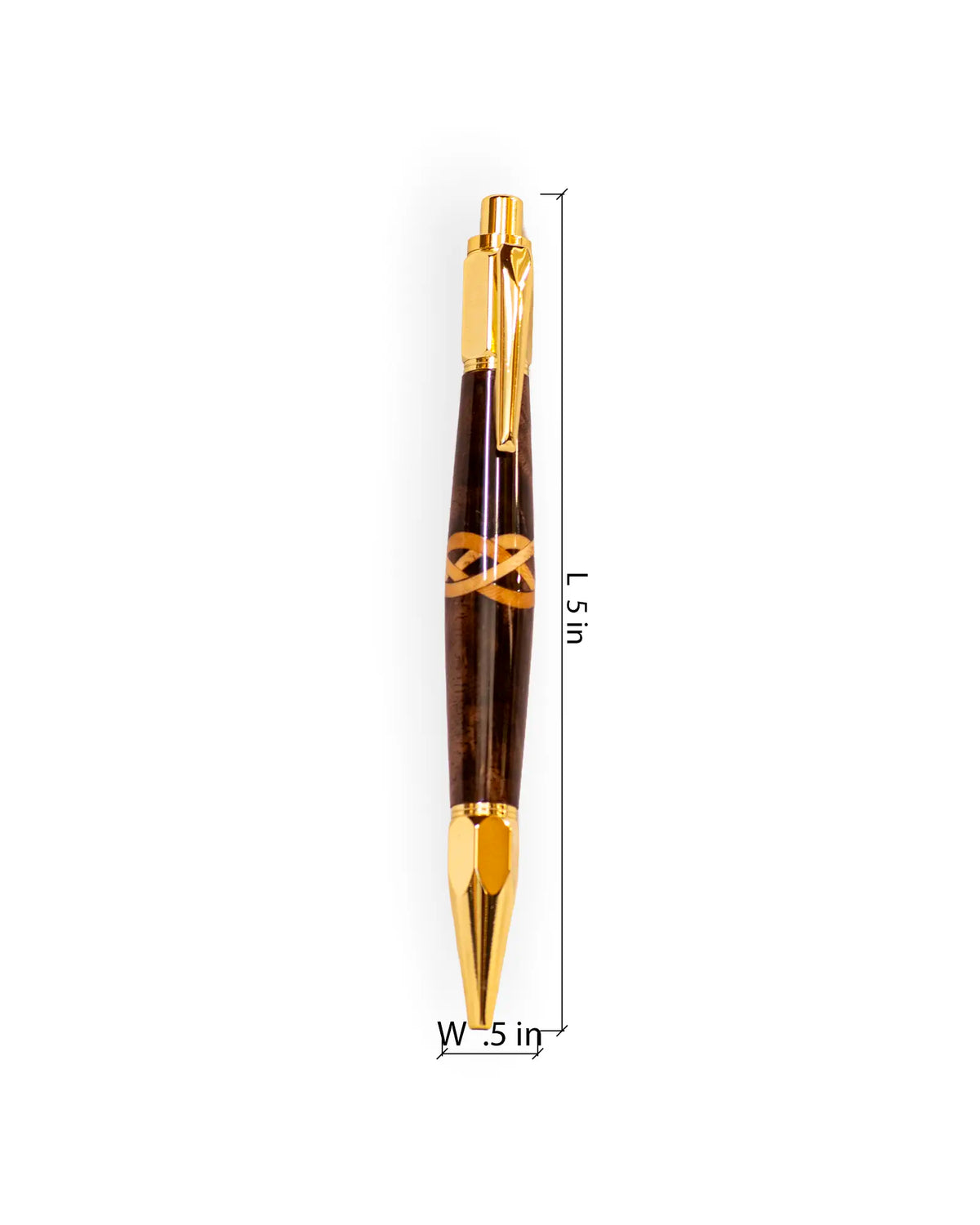 Handcrafted Walnut Celtic Knot Inlay Click Ballpoint Pen