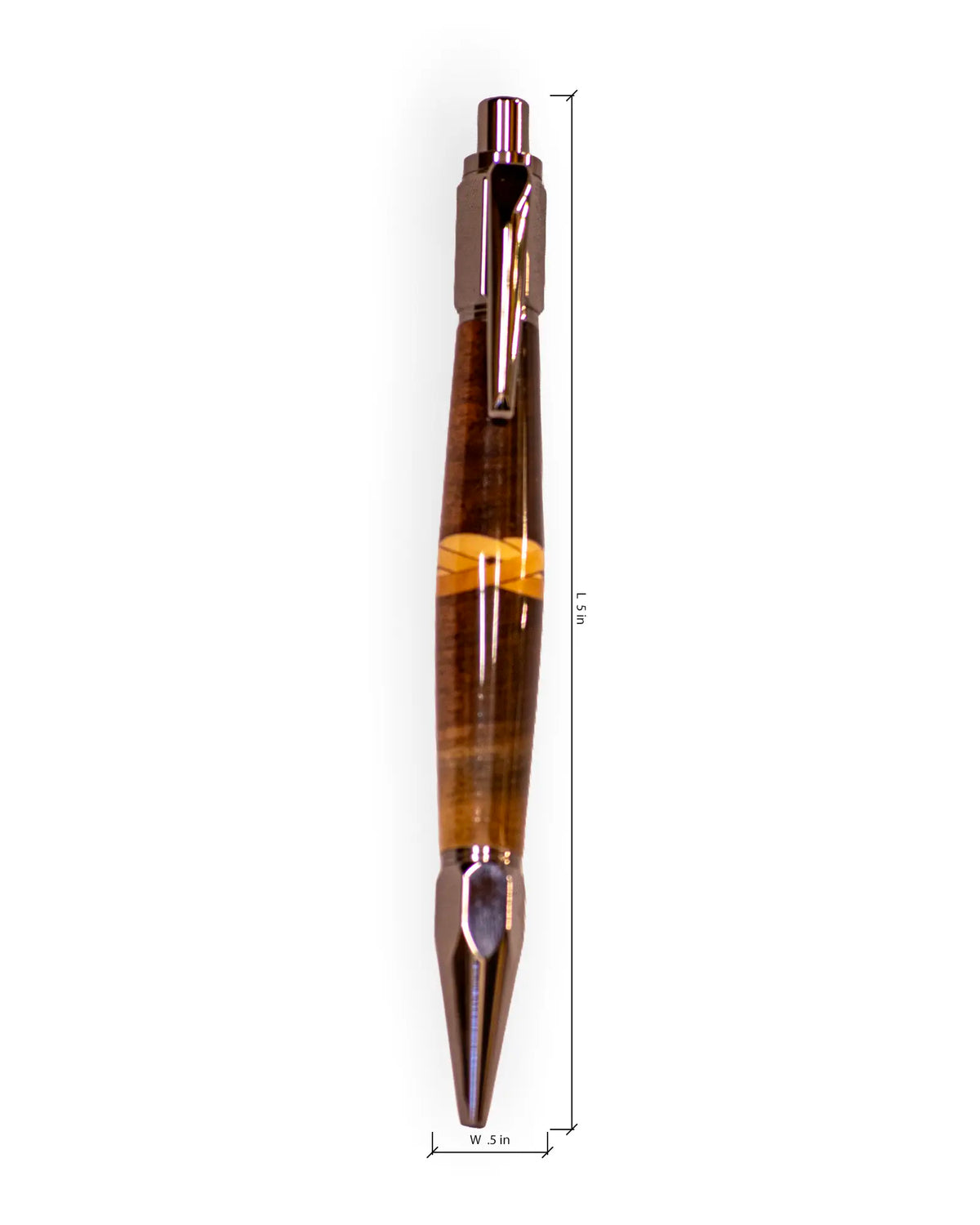 Handcrafted Walnut Celtic Knot Inlay Click Ballpoint Pen – Gunmetal