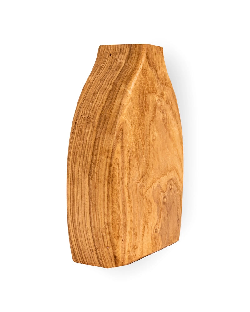 Organic Oval Wooden Bud Vase – Sculptural Natural Wood Décor
