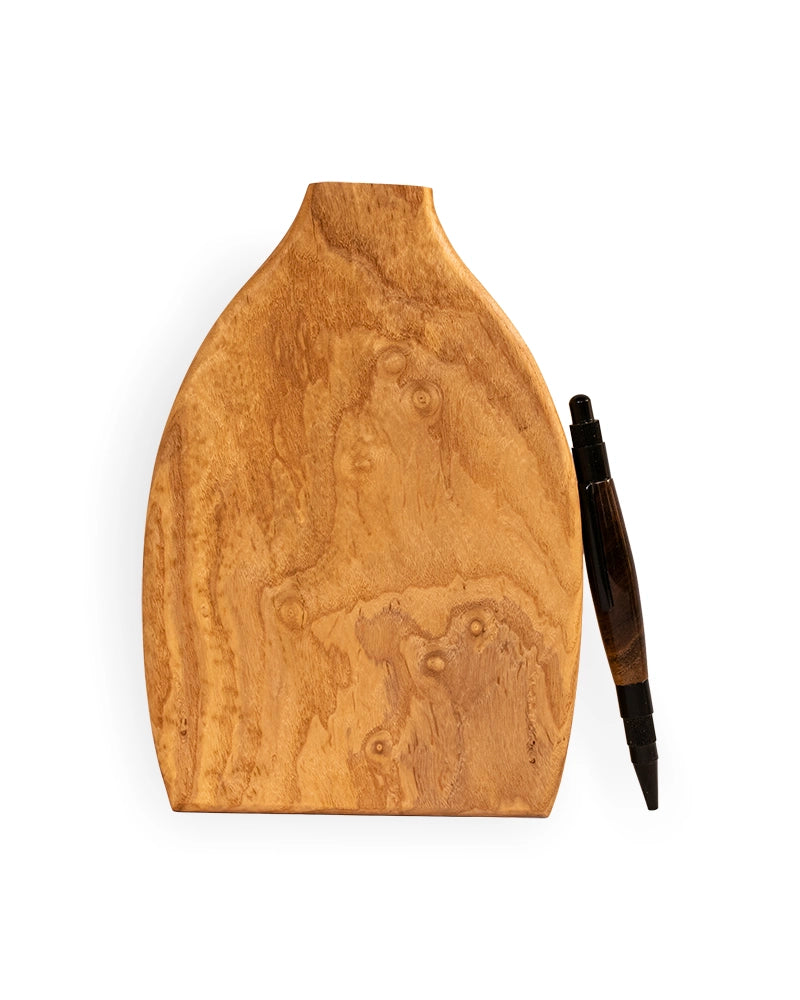 Organic Oval Wooden Bud Vase – Sculptural Natural Wood Décor