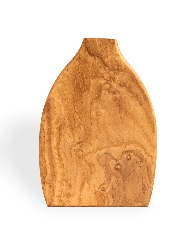 Organic Oval Wooden Bud Vase – Sculptural Natural Wood Décor