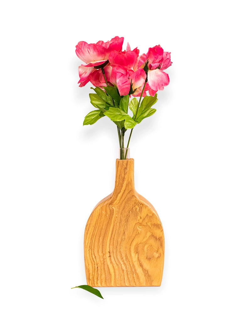Sculptural Wooden Bud Vase – Modern Single-Stem Home Décor