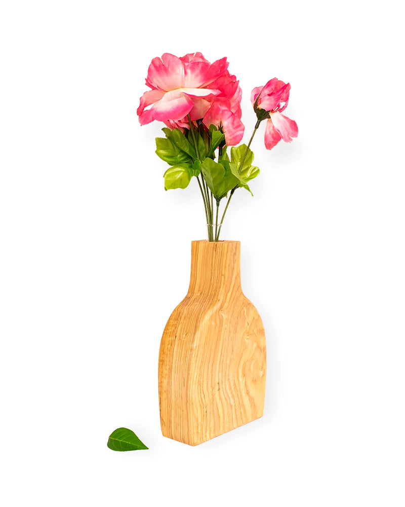 Sculptural Wooden Bud Vase – Modern Single-Stem Home Décor