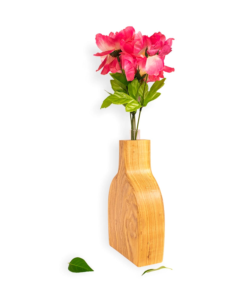 Sculptural Wooden Bud Vase – Modern Single-Stem Home Décor