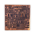 Engraved Walnut American Patriot Word Art Plaque