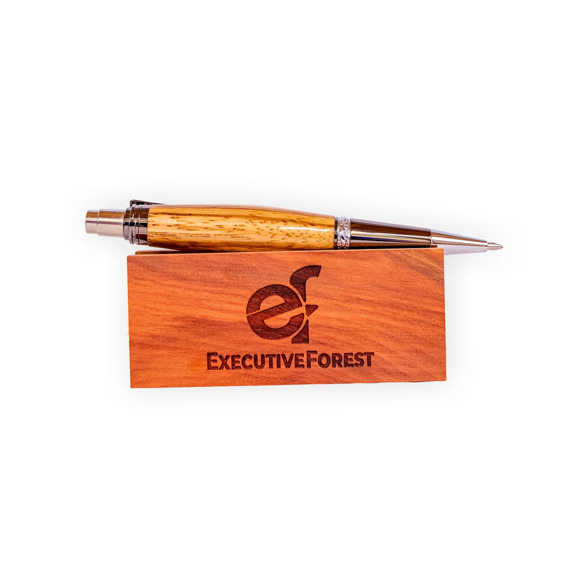 Handcrafted Zebrawood Click Ballpoint Pen with Gunmetal Hardware