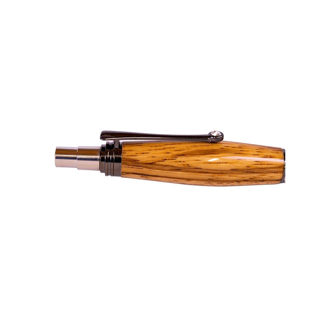 Handcrafted Zebrawood Click Ballpoint Pen with Gunmetal Hardware